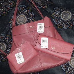 New Lexy Leather COACH purse wallet wristlet LOT